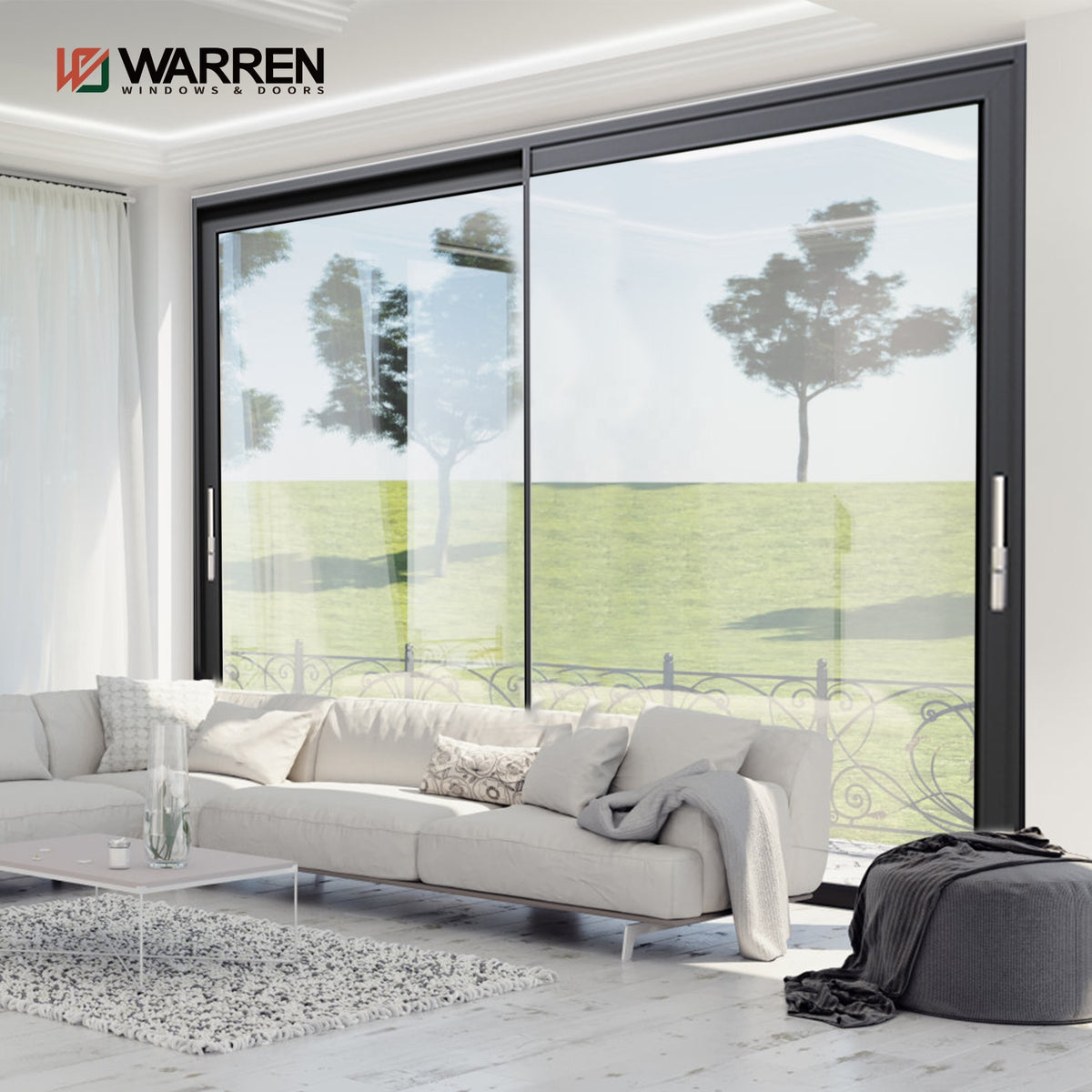 Warren China Manufacturers Aluminum Sliding Door Toughened Glass Parti