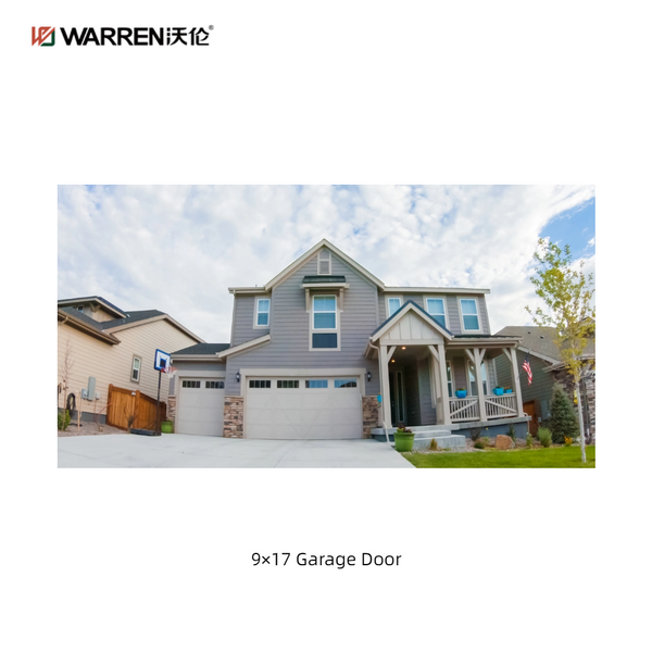 Warren 9x17 Modern Black Garage Doors With Windows for House