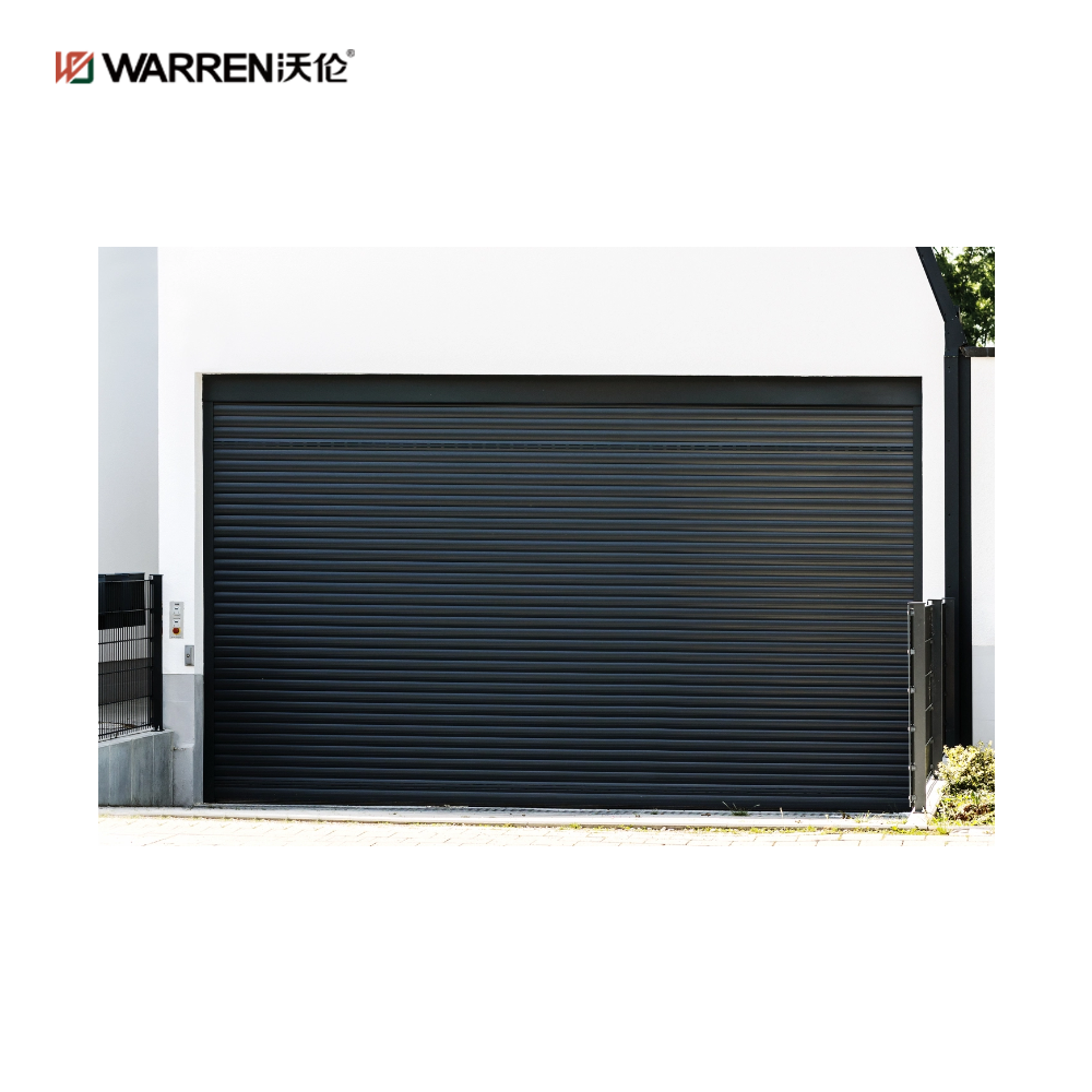 Warren 11x10 Garage Door Modern Black With Windows on the Top
