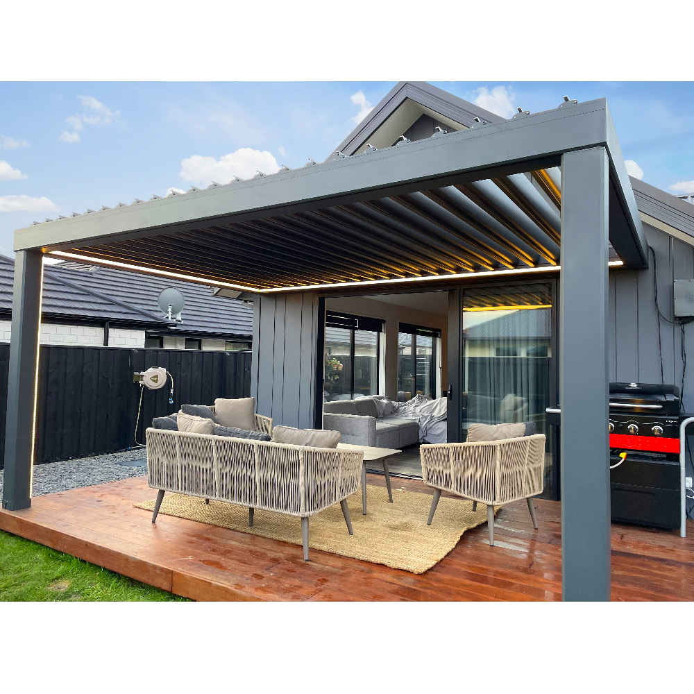Warren 16x16 outdoor pergola with aluminum metal canopy for sale