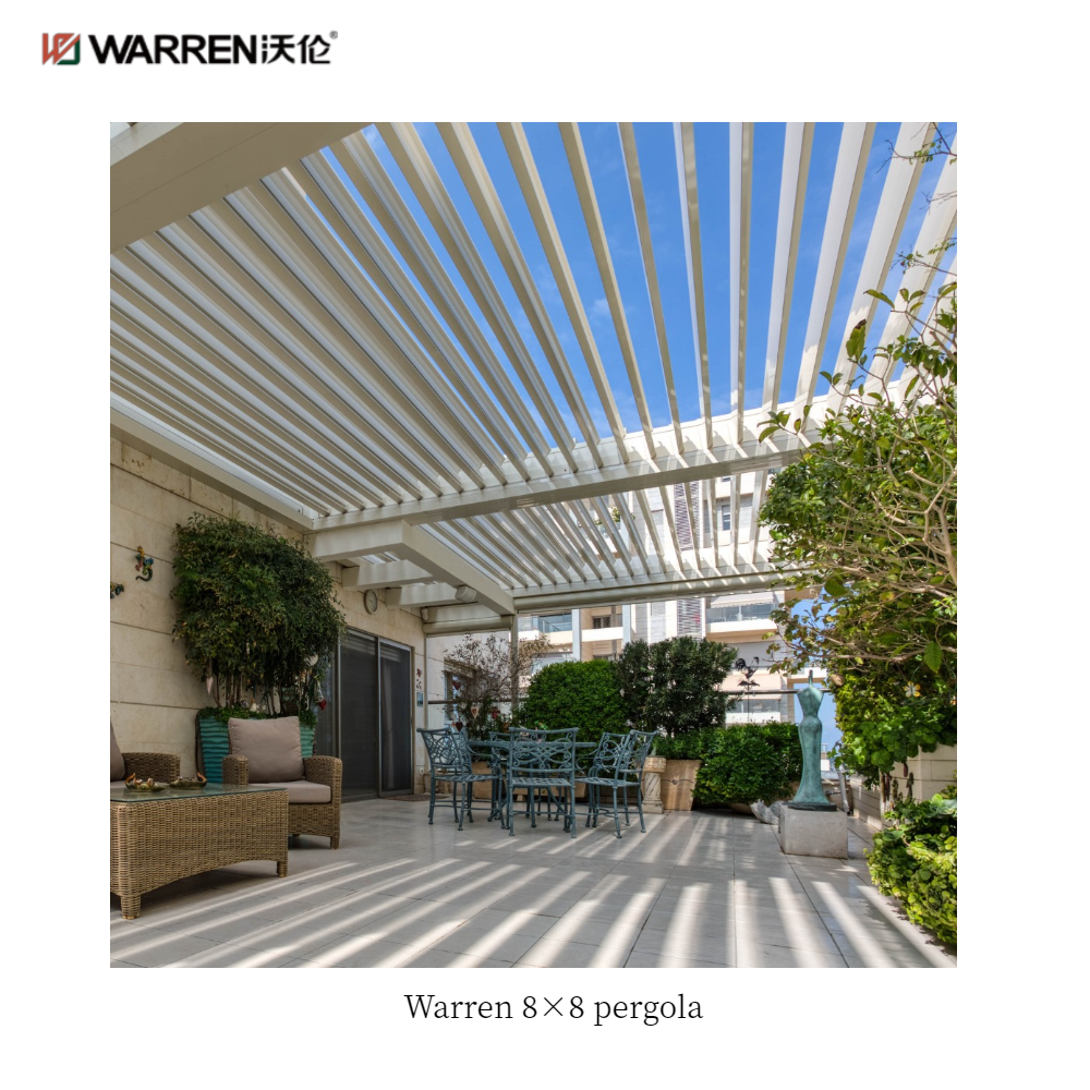 Warren 8x8 patio pergola with aluminum alloy waterproof roof