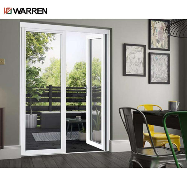 Warren 72 Inch Double French Door Contemporary Exterior Half Glass Doors