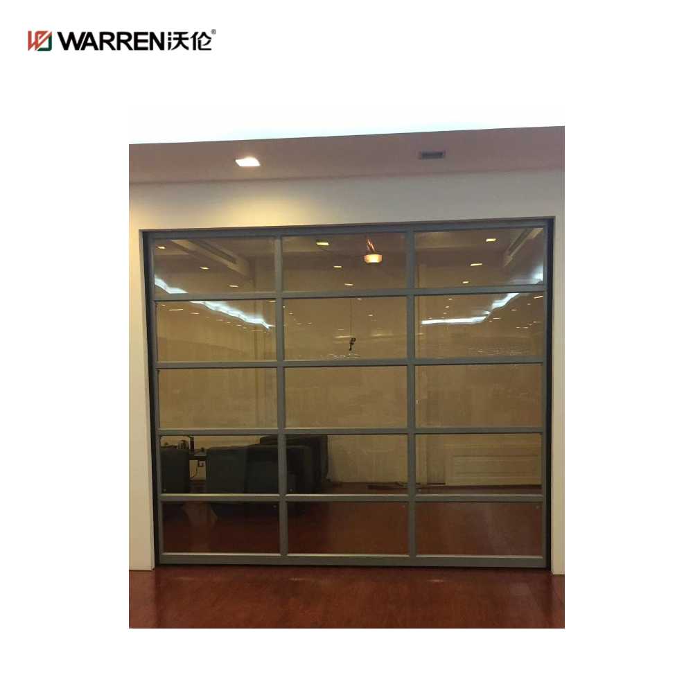 Warren 9x14 Aluminium Glass Garage Doors With Double Glazed Door