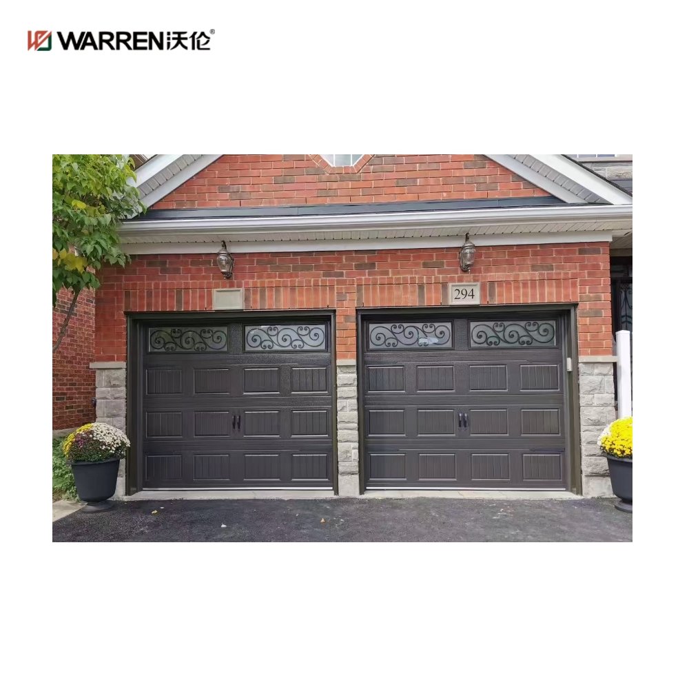 Warren 8x16 Black Double Garage Door With Windows for House