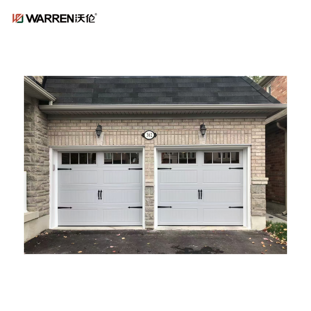 Warren 8x18 Glass Garage Door for House Black Double Garage Door