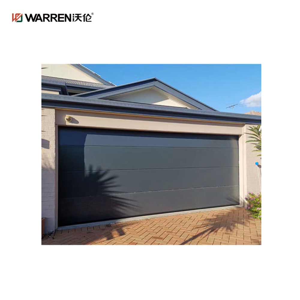 Warren 8x16 Black Double Garage Door With Windows for House