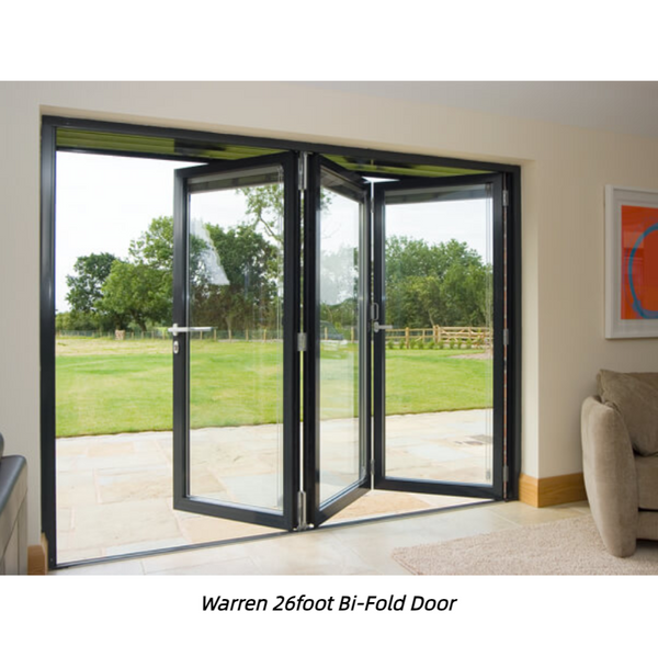 Warren 26foot Bi-Fold Door Folding Patio Doors With Glass In Stock Exterior Glass Folding Doors