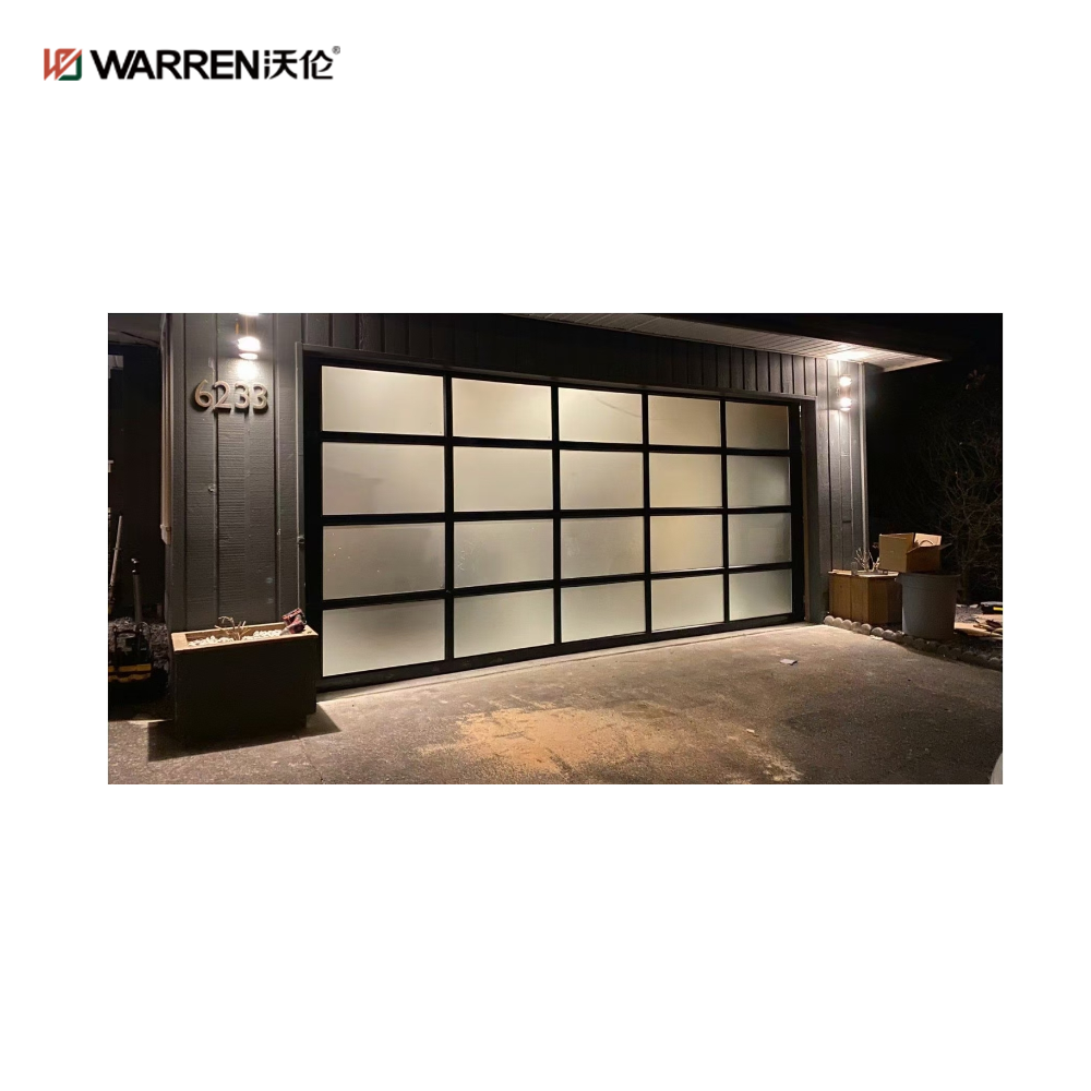 Warren 9x17 Modern Black Garage Doors With Windows for House