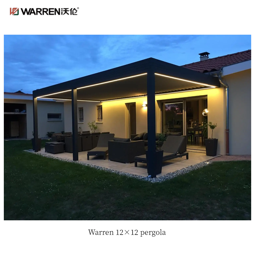 Warren 12x12 metal pergola with patio aluminum alloy gazebo