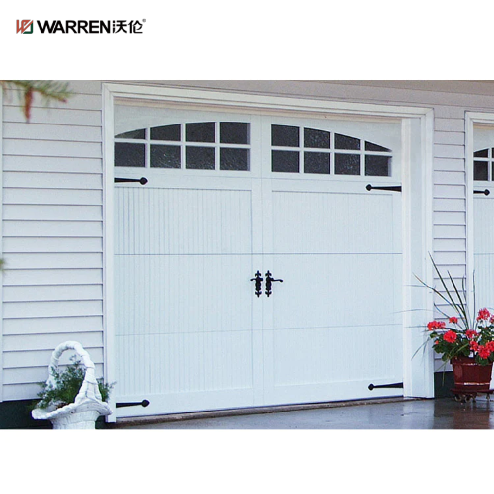 Warren 8x16 Black Double Garage Door With Windows for House