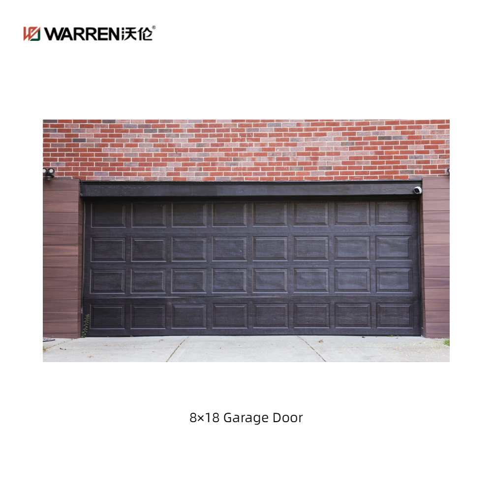 Warren 8x18 Glass Garage Door for House Black Double Garage Door