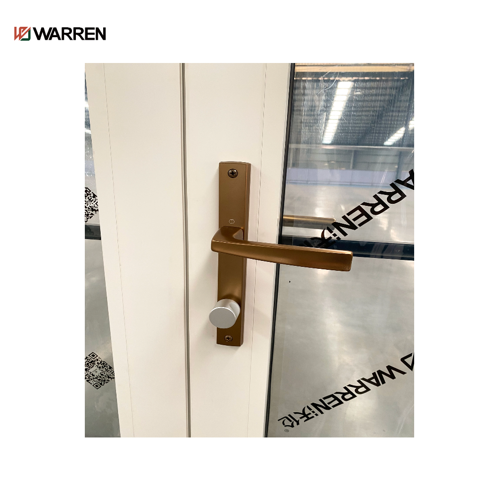 Warren 72 Inch Double French Door Contemporary Exterior Half Glass Doors