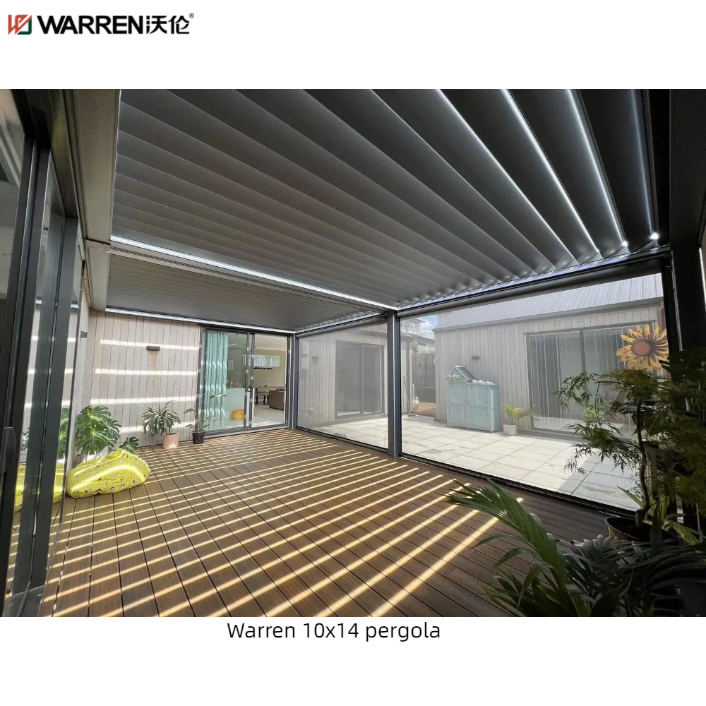 Warren somerville 10x14 pergola with metal gazebo canopy outdoor