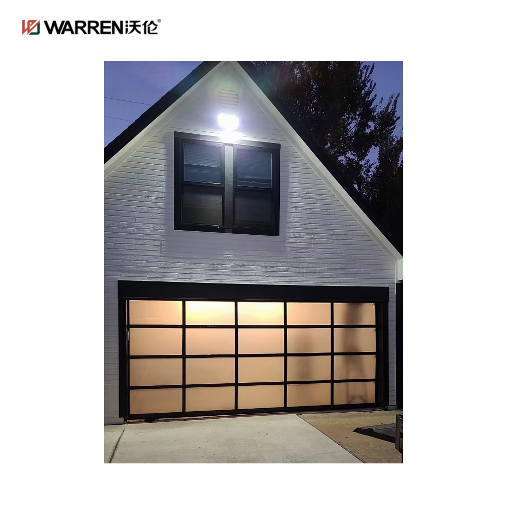 Warren 5x8 Modern Black Glass Garage Door With Aluminum Roll Up Doors