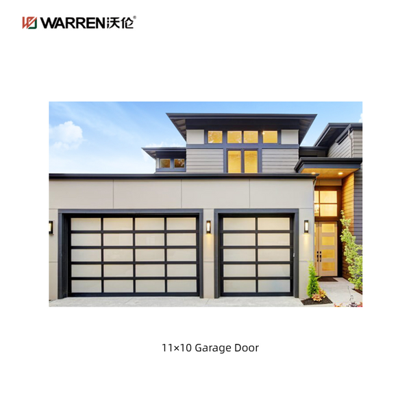 Warren 11x10 Garage Door Modern Black With Windows on the Top