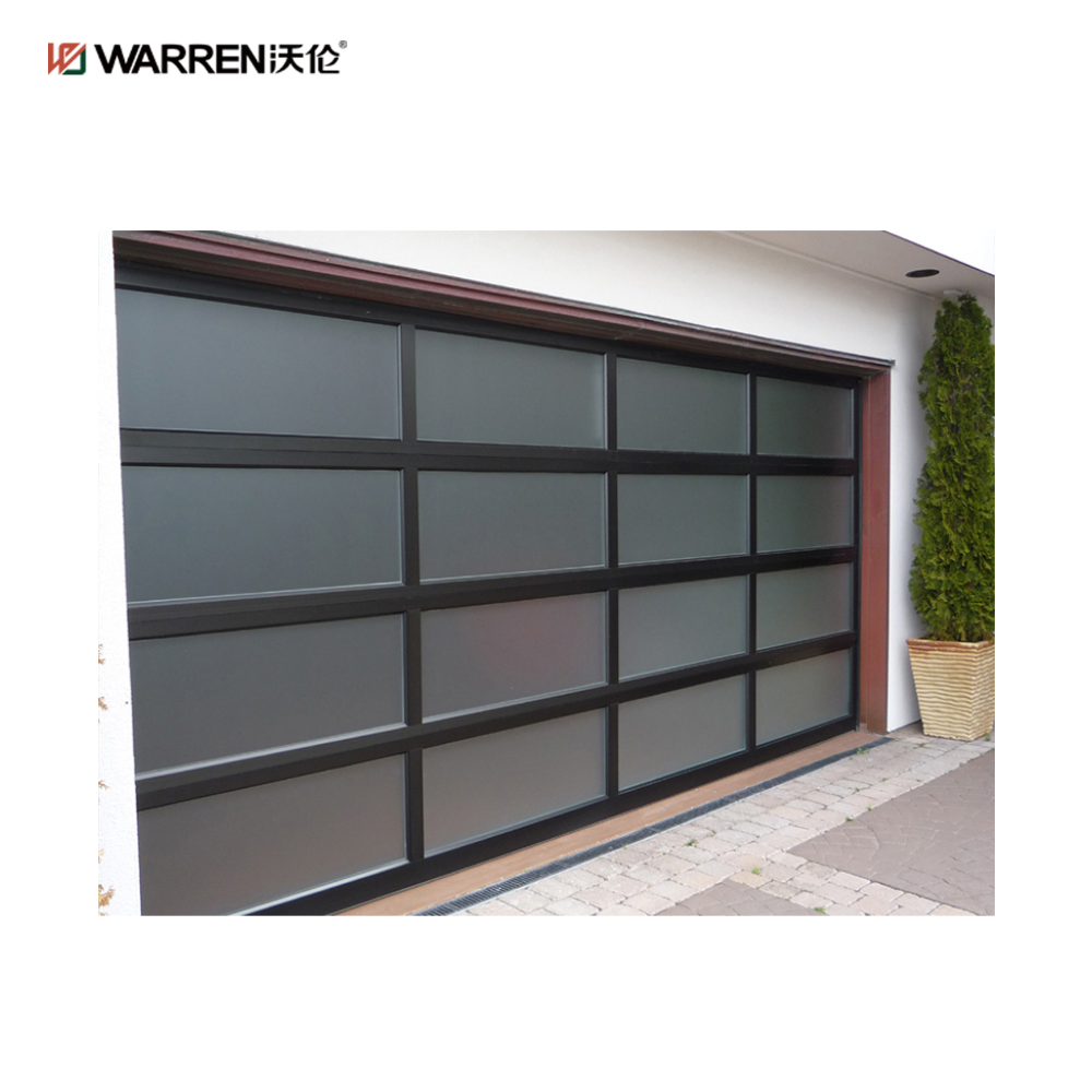 Warren 8x7 Black and Glass Garage Door for Black Modern Garage