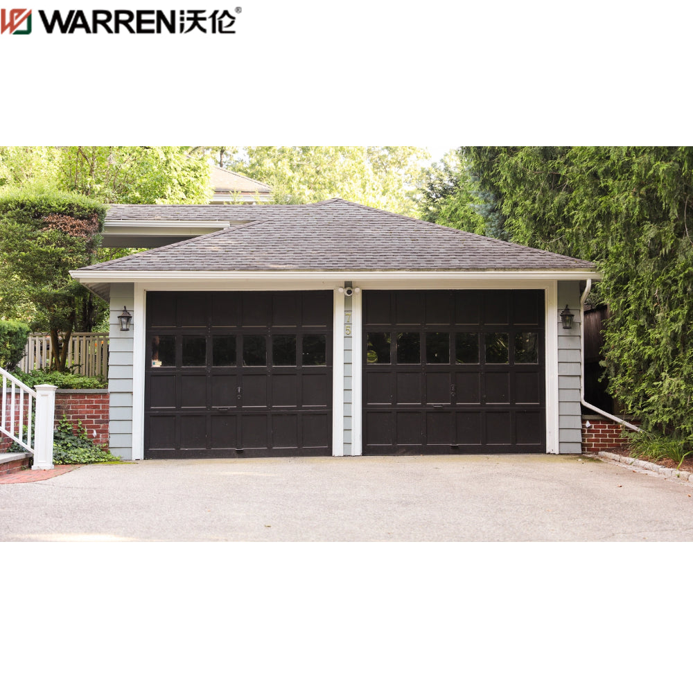 Warren 16x8 Black Garage Doors Price Black Garage Door With Side Windows Black Single Car Garage Door