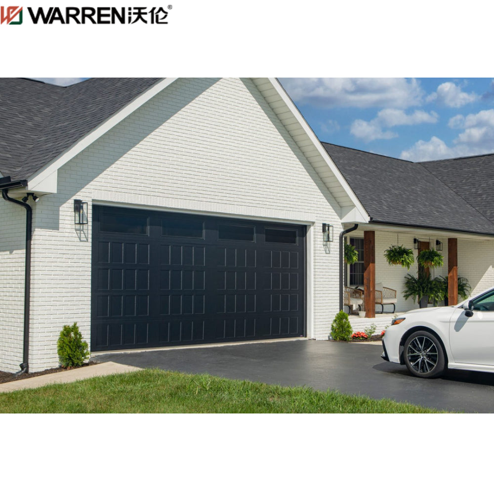 Warren 14x7 Garage Door Electric Garage Door With Pedestrian Door And Window Aluminum Steel