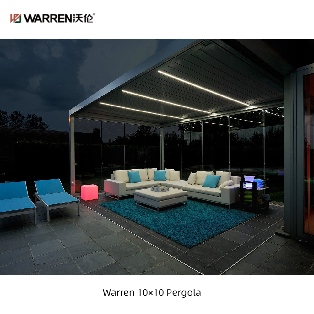 Warren 10x10 deck pergola with aluminum alloy louvered roof