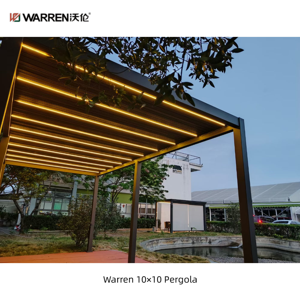 Warren 10x10 deck pergola with aluminum alloy louvered roof