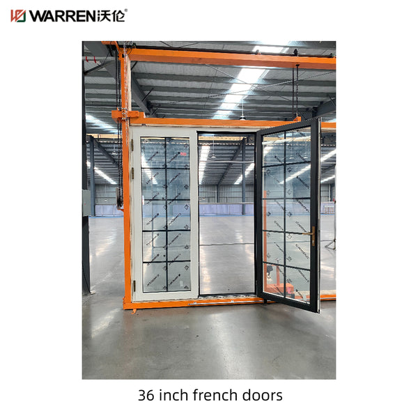 Warren 36 inch Glass French Doors White Interior French Doors With Glass