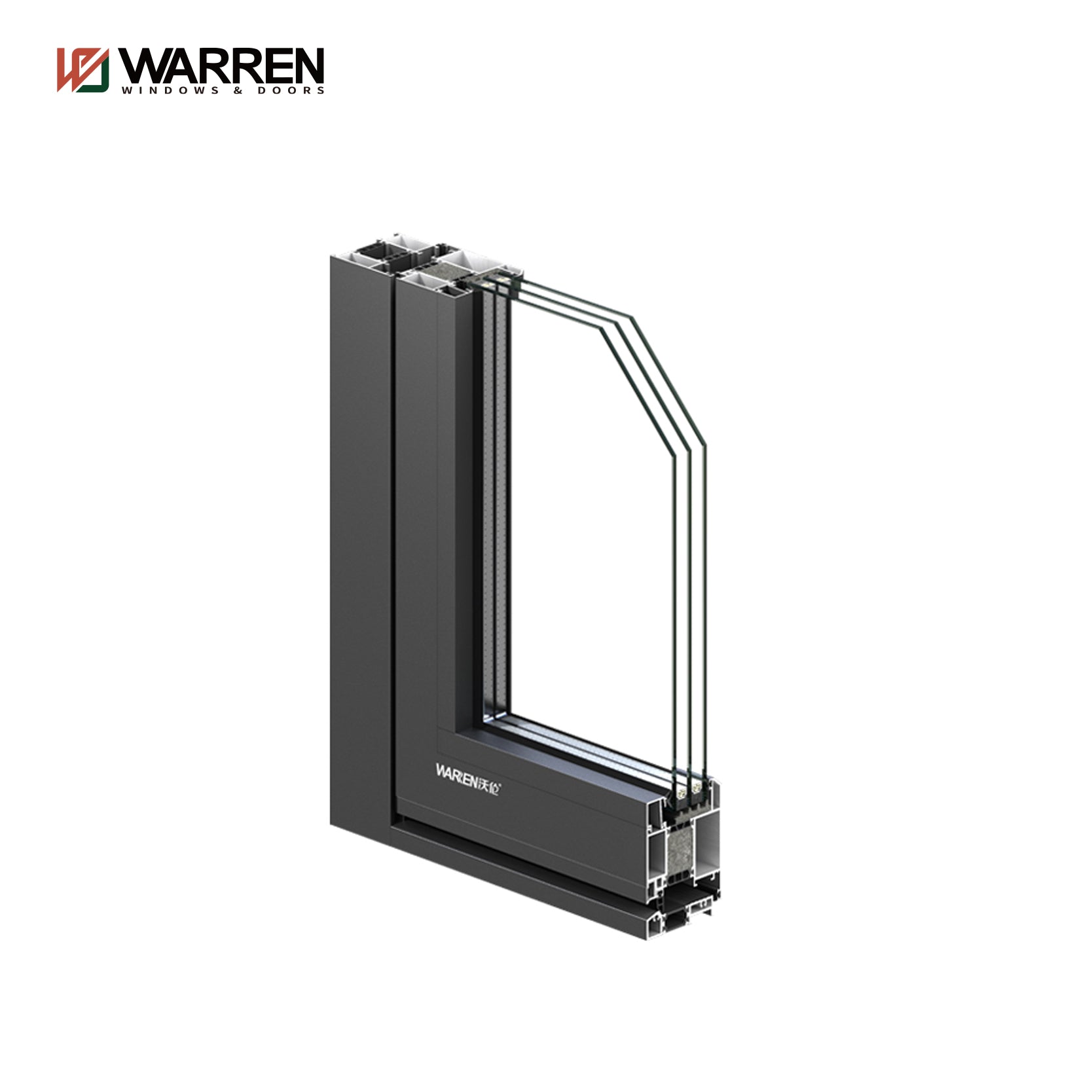 Warren 72 Inch Double French Door Contemporary Exterior Half Glass Doors