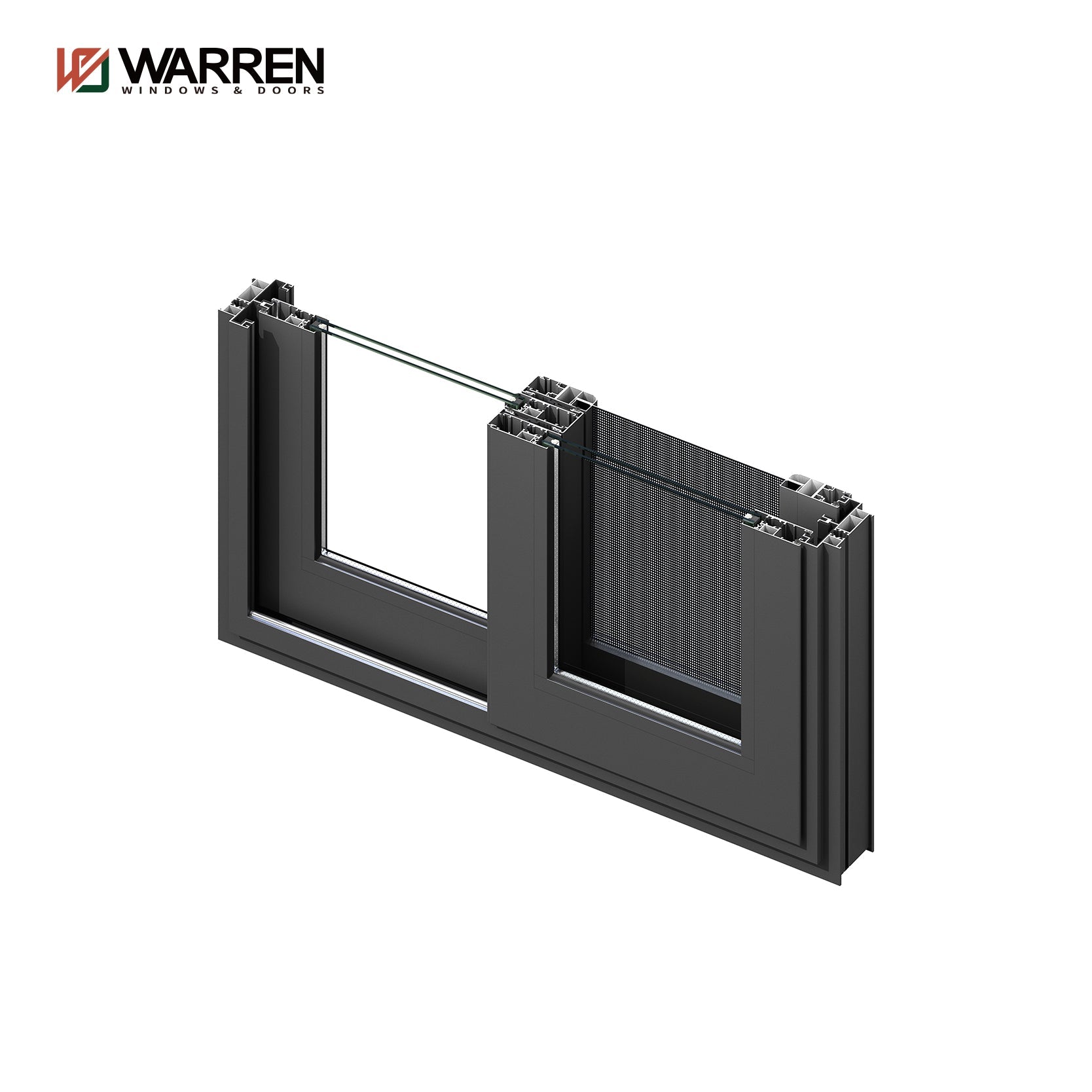 Warren 36x72 window High Efficiency NFRC CE Certificate Simple Design Double Glazed Standred Aluminum Sliding Window