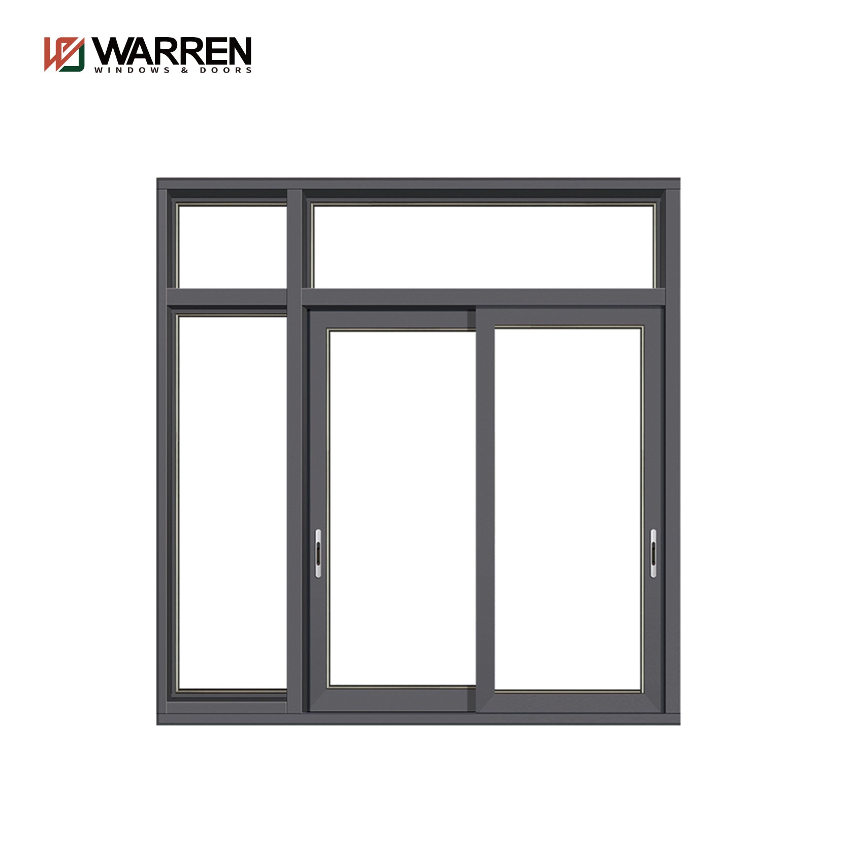 Warren Top simple design aluminum sliding window/casement 3 tracks aluminum sliding glass window