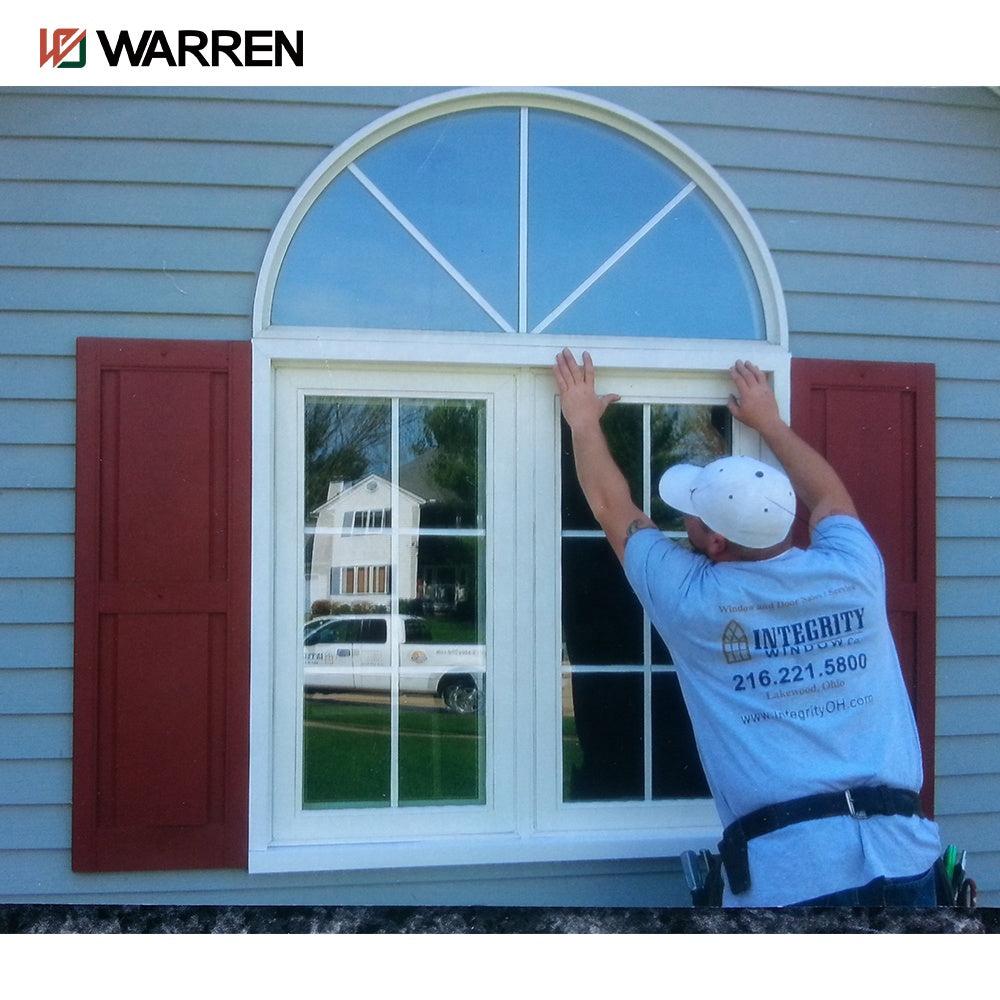Warren Simple Design Double Glazed Window with Glass Casement Shape Top Arch Aluminium Fixed Windows