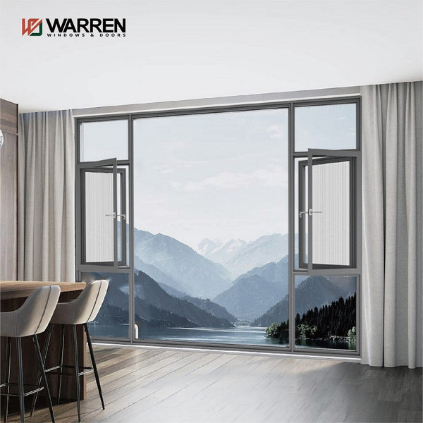 Warren NFRC Certificate Factory Made Thermal Break Aluminum Best Low E Glass Heat Strengthened Swing Windows