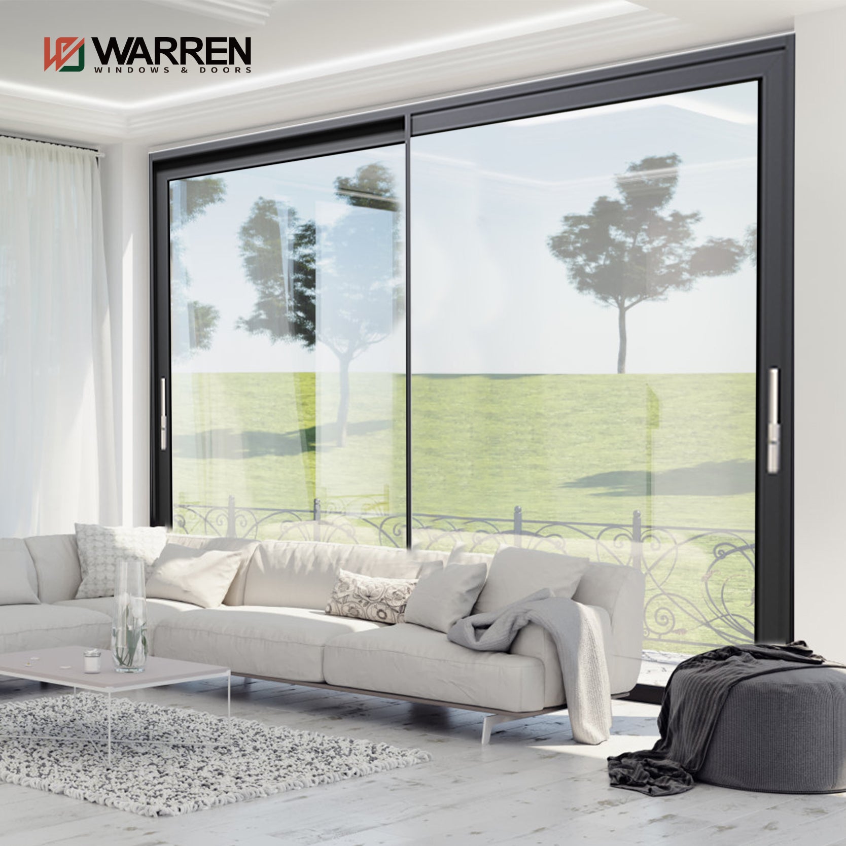 Warren New Style Hot Selling Aluminium Slim Sliding Doors And Windows Of Residential Villas