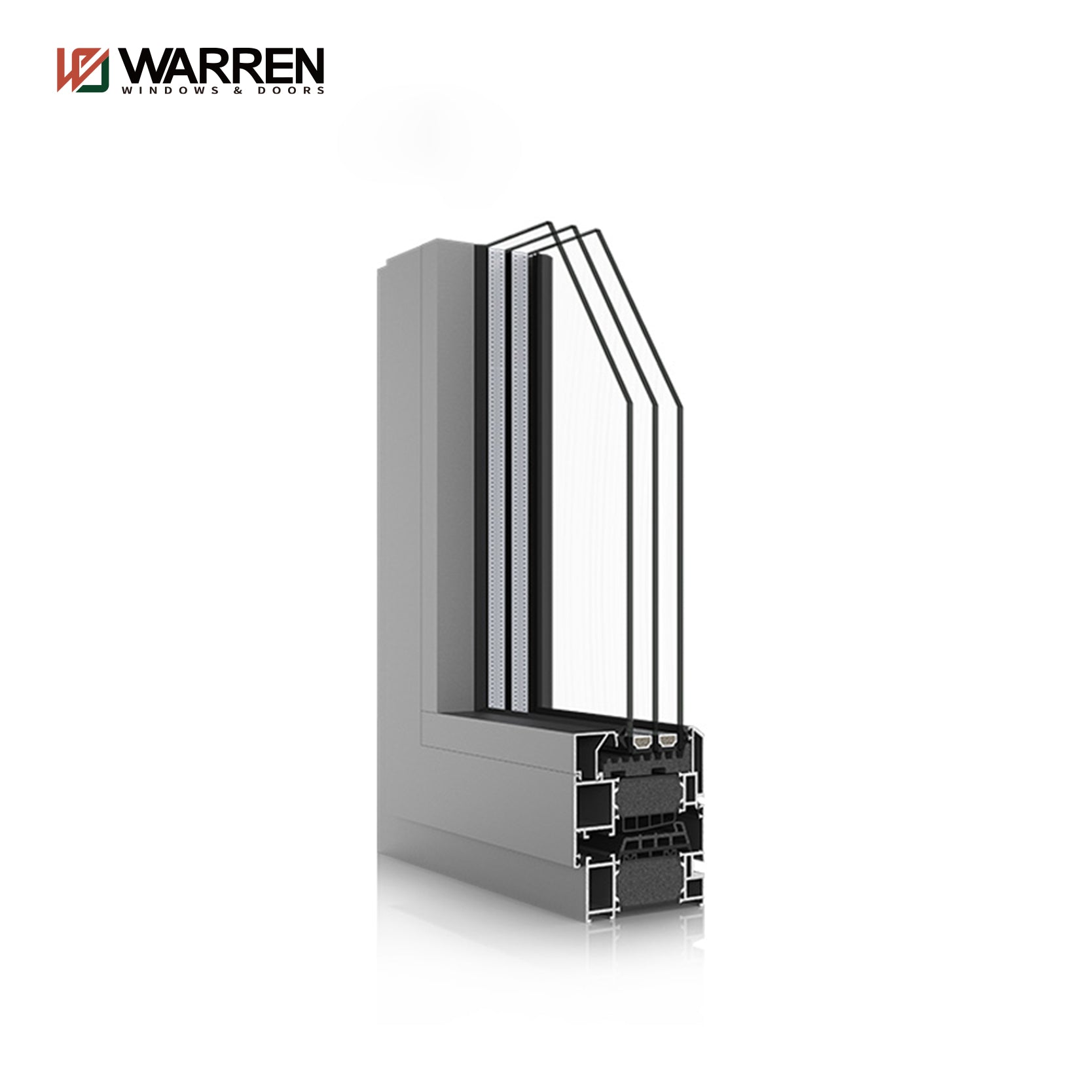 Warren Factory Supply  Hot Sale Aluminium Double Glazing Windows Tilt-Turn Aluminum Window