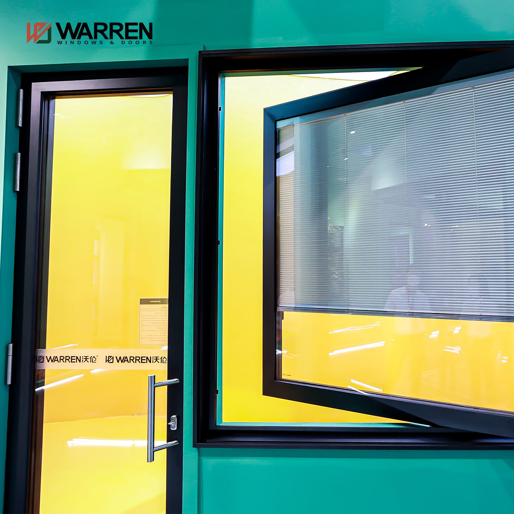 Warren Modern Design Horizontal Pivot Window Design Aluminum Hung Window Horizontal Casement Window