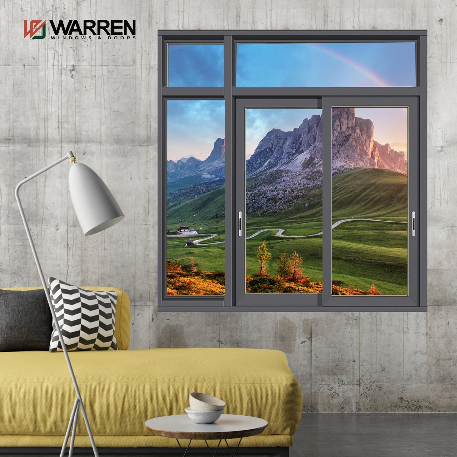 Warren 40x54 window energy efficient design aluminum frame glass windows with fully tempered glass