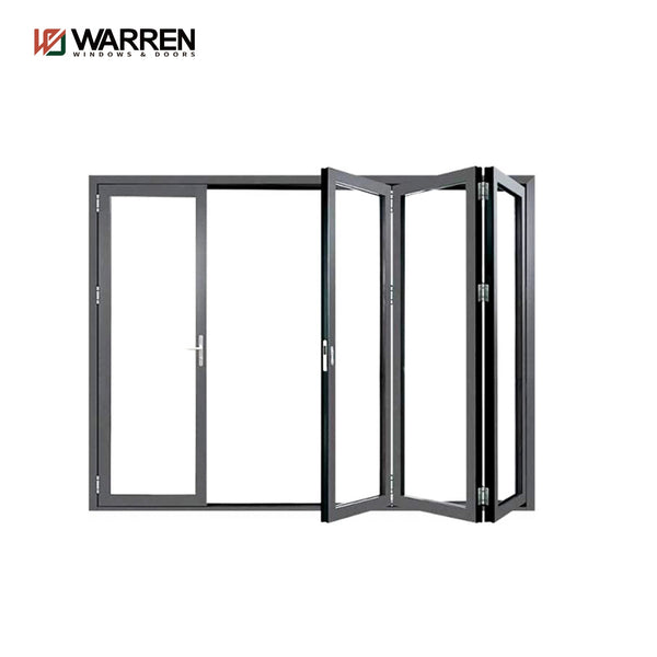 Warren 2022 Large size veranda aluminum bifold glass folding doors Custom made indoor accordion bi fold doors design