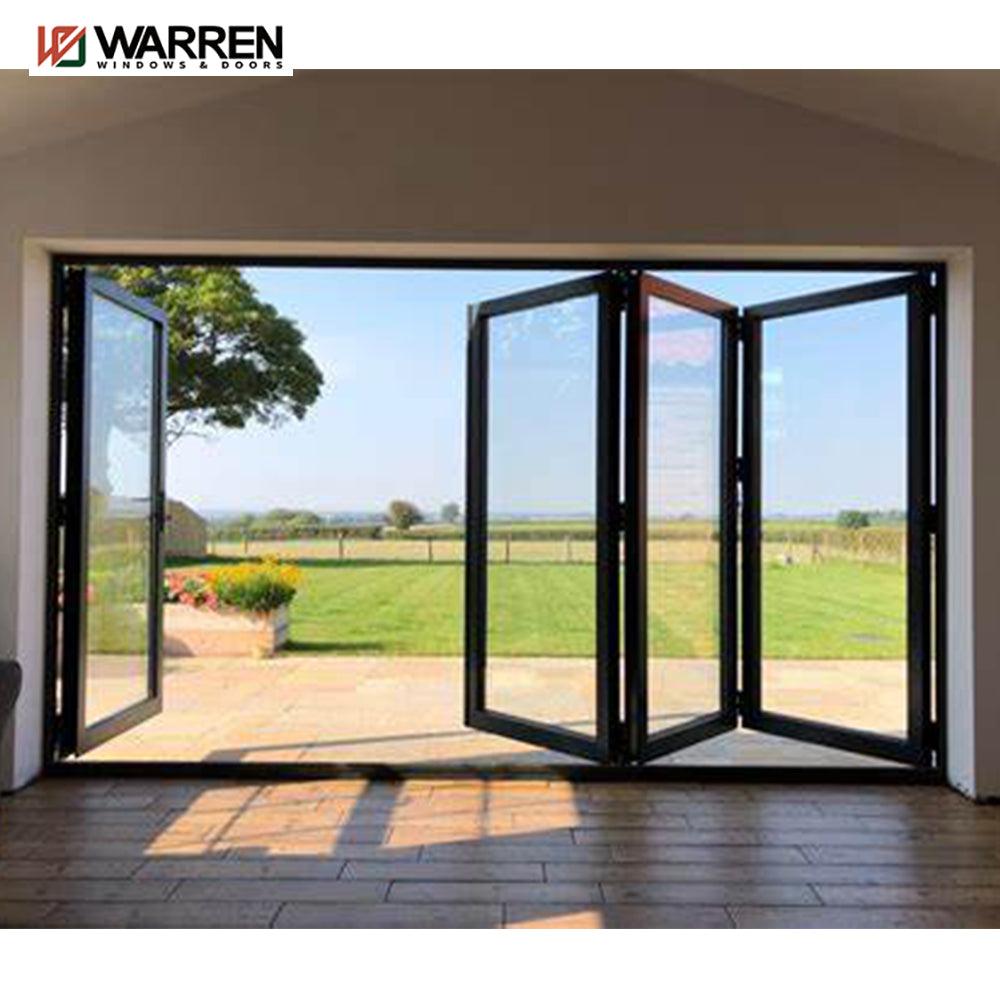 Warren Bi Folding Double Doors Interior Double Glazed Thermal Break Aluminum Bi Folding Door Prices