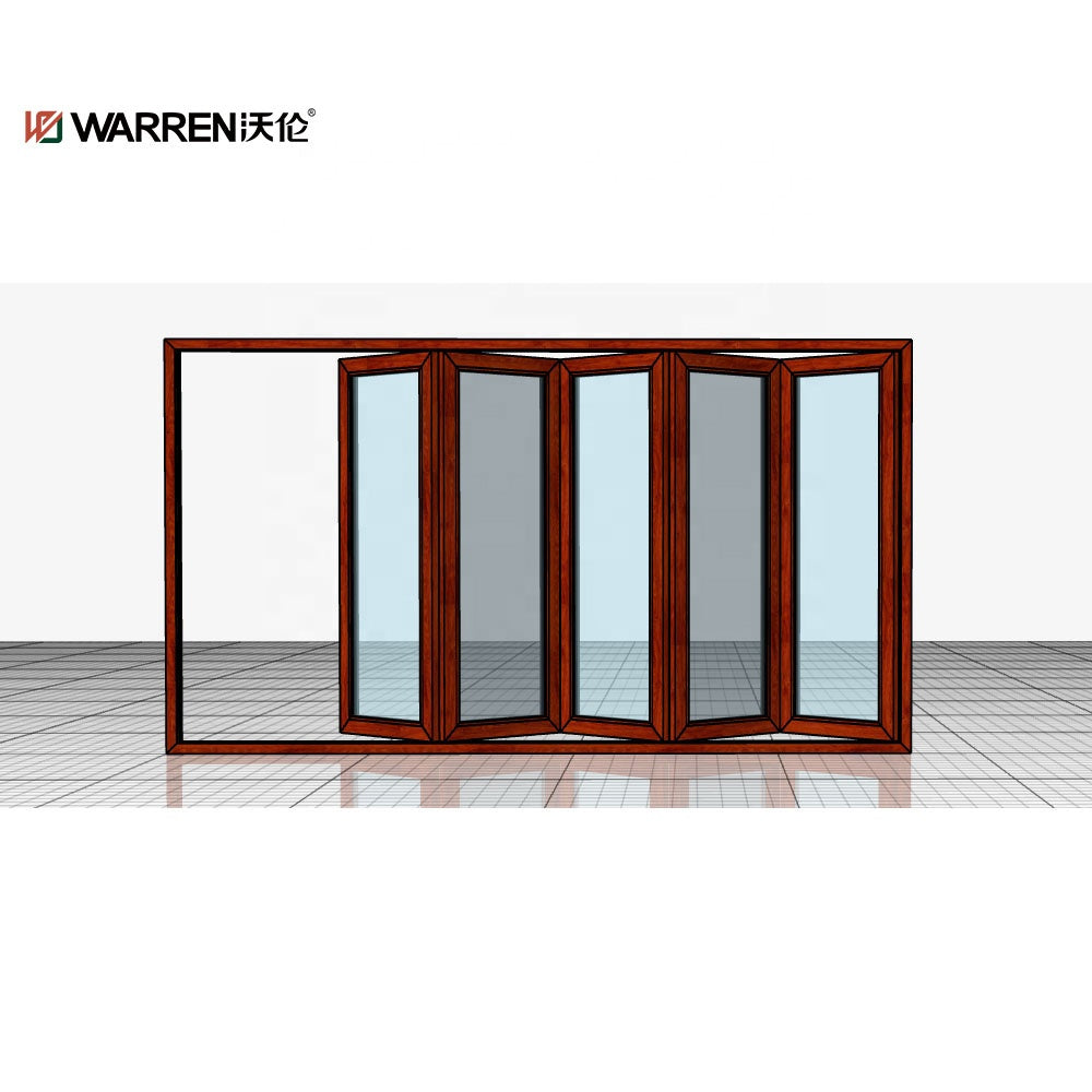 Warren Waterproof Exterior Aluminum Glass Bifold Patio Soundproof Bifold Doors 10Ft folding Door Cost