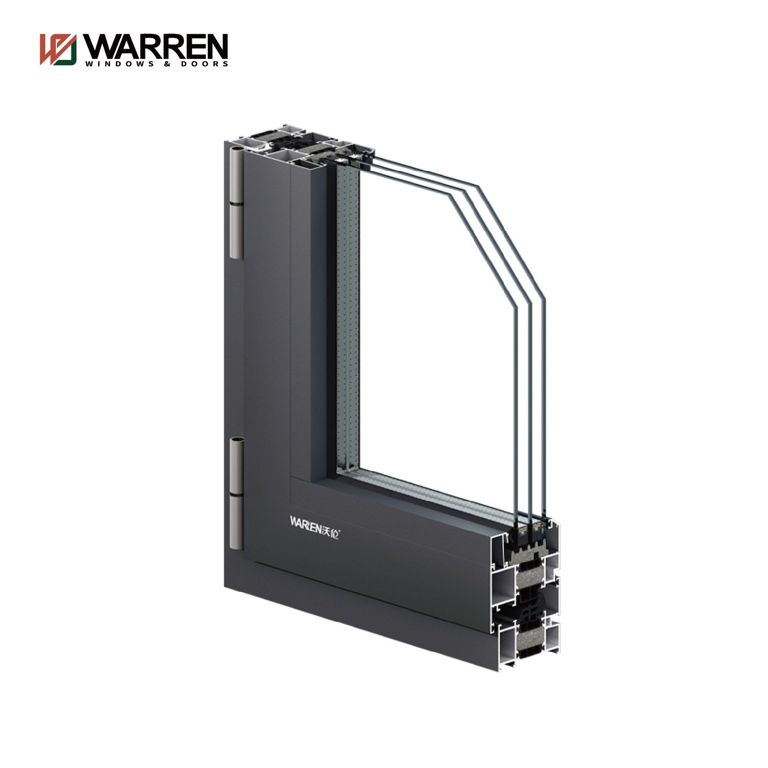 Warren Customized Professional Double Glazed Casement Window French Window Grill Design Aluminium Window