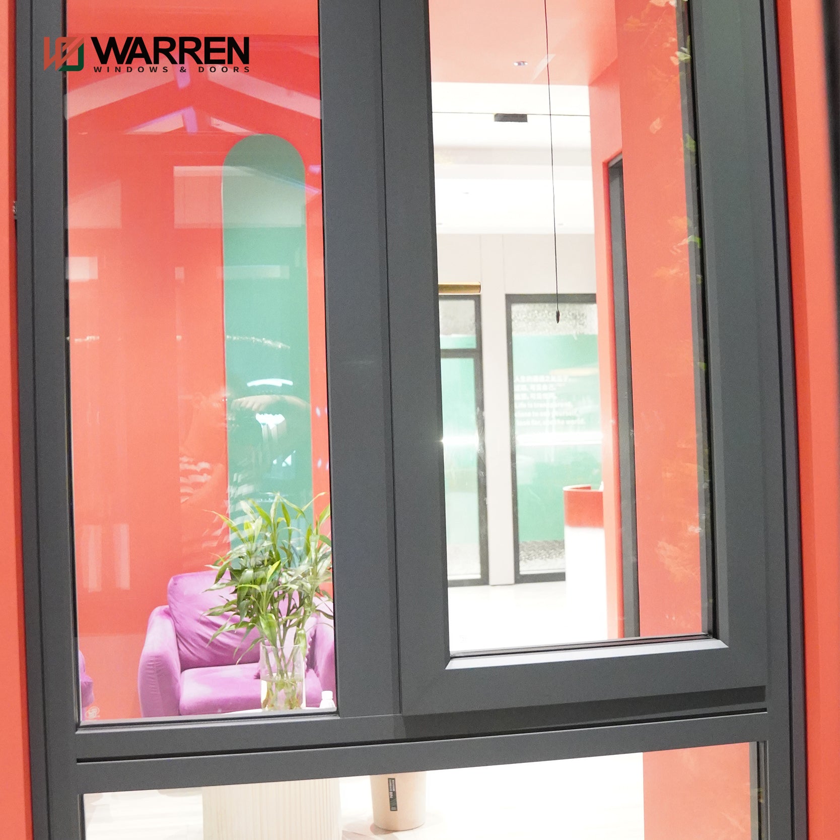 Warren High Quality Wholesale  Double Glazed Aluminium Window French Casement Window Aluminium