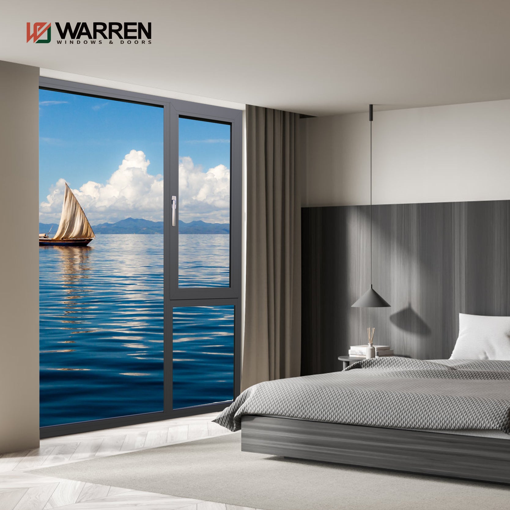 Warren Factory Price Manufacturer Supplier Aluminum Outward Opening Casement Window Villa Door And Window System