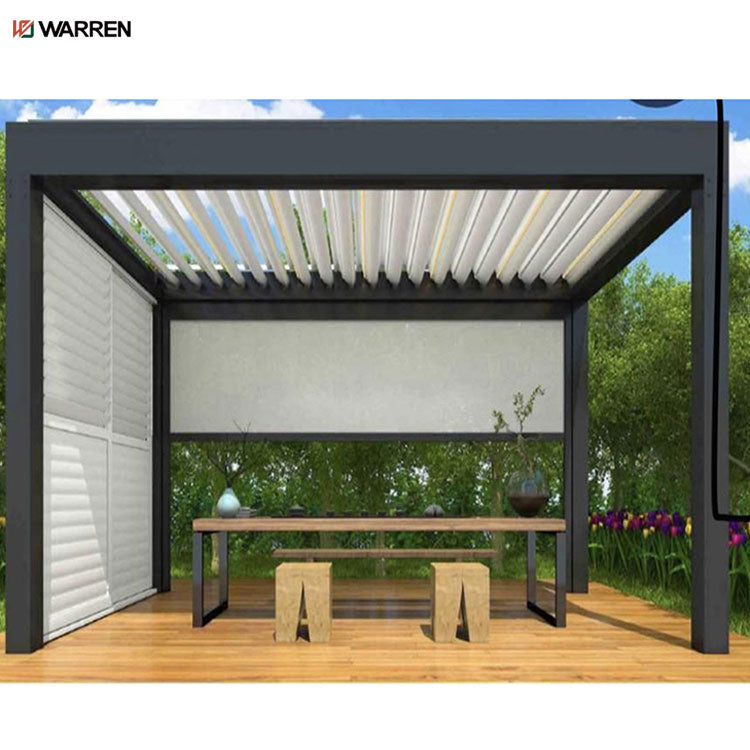 Warren bioclimatic retractable folded roof louver electric led pergola