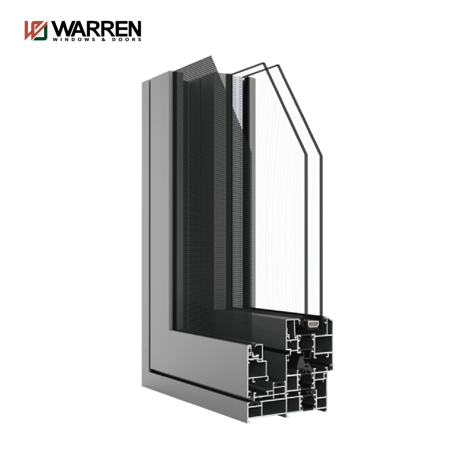 Warren Factory Wholesale Aluminium Double Casement Window High Impact Glass Windows For Bedroom