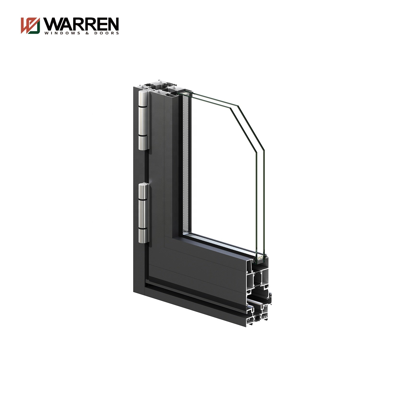 Warren hot sale folding door Glass Entrance Big View Floor To Ceiling Aluminum Windows Narrow Aluminium Black Bi Fold Folding