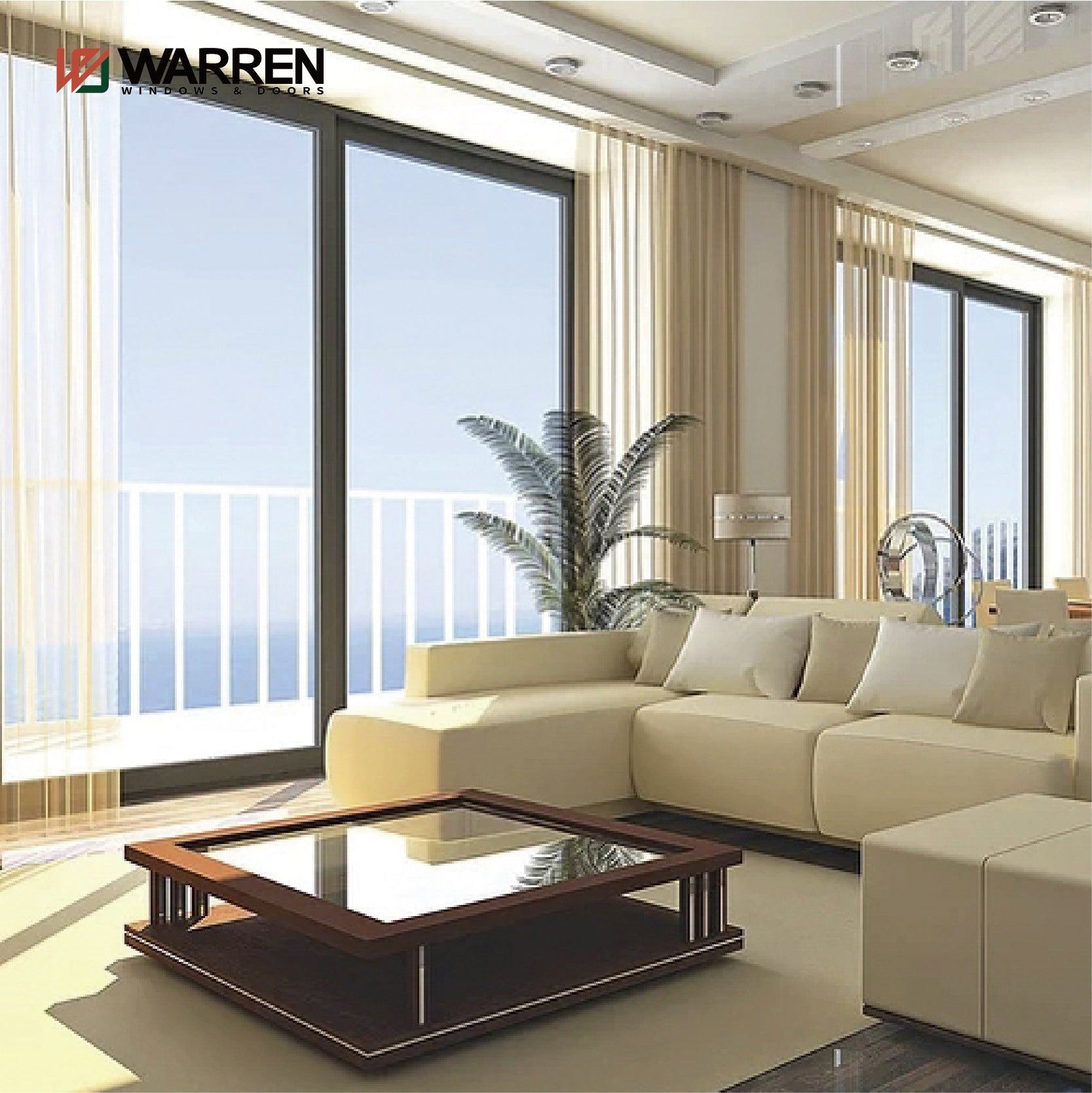 Warren China Factory Direct Sales 104*92*72cm alu window aluminium system windows to all rooms