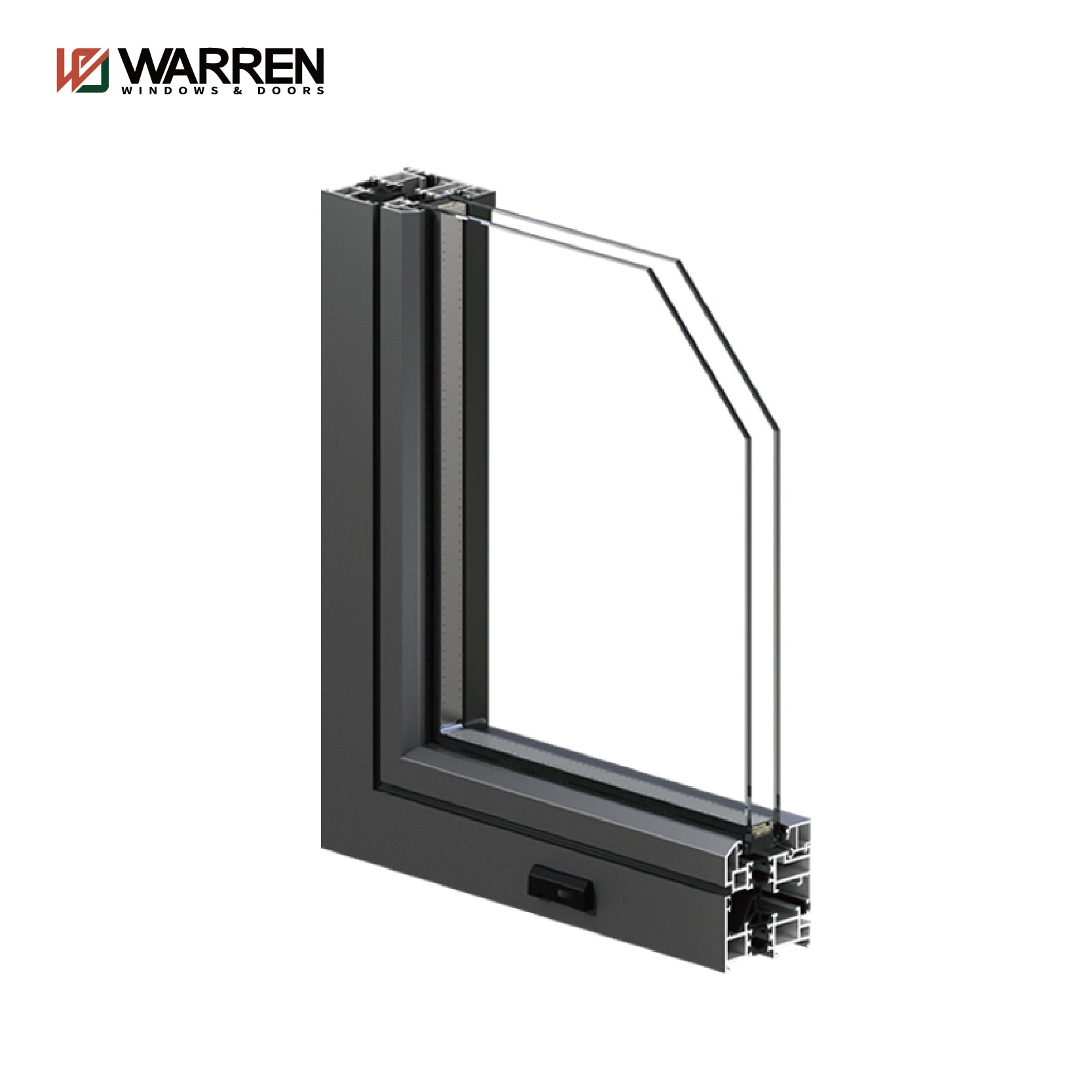 Warren Cheap Factory Price  Slim Line Aluminium News Model Double Glazing Tilt Turn Window