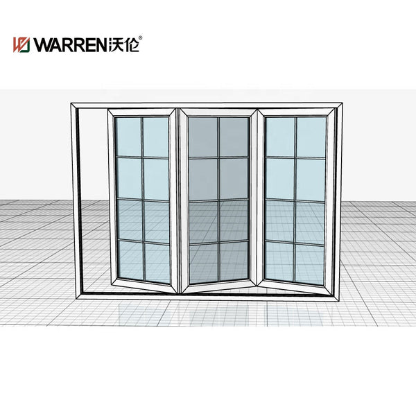 Warren North American Standards Custom Black 3 panel Double Glazed Aluminum Door Modern Exterior Folding Doors Factory Price