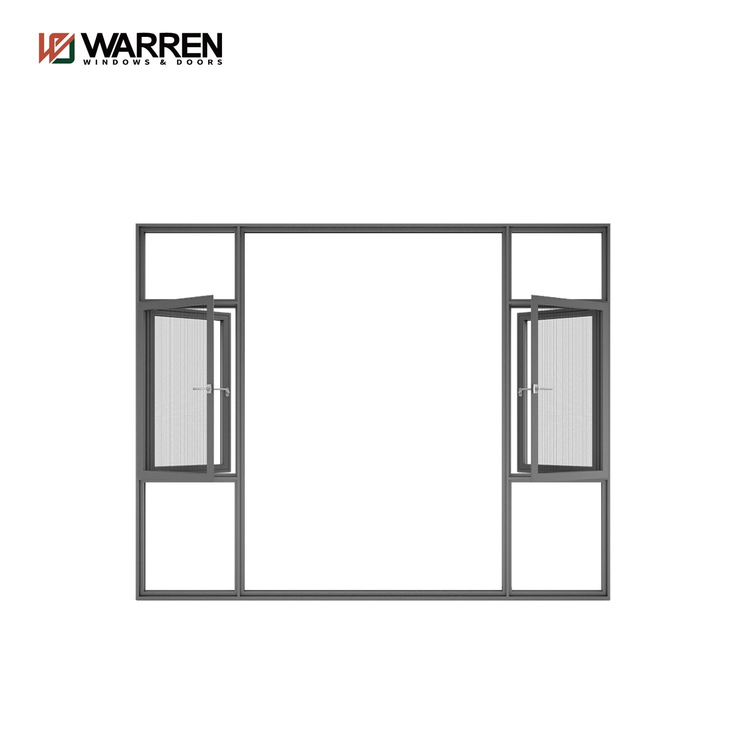 Warren New Model Customized Soundproof Waterproof Aluminum Window Screen  Window Frame Aluminum Windows