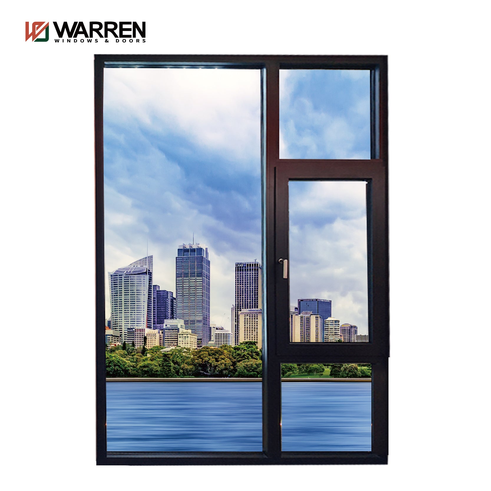 Warren Custom Building Materials Double Glass Aluminum Casement Windows Sliding Aluminium Window