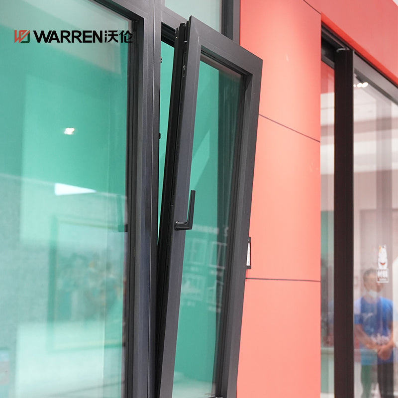 Warren 9 Foot Window North American Standard NFRC Narrow Frame Glass Thermal Break Black Aluminum Windows