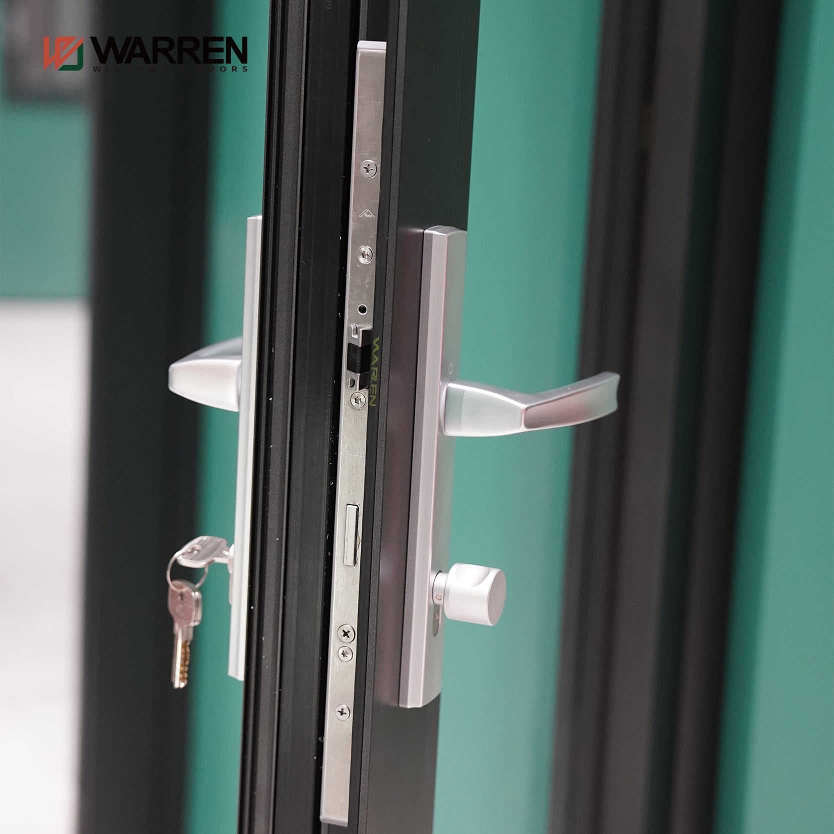Warren Factory Direct Sale Industrial  Frame Interior Glass French Black aluminium Glass Door